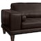Armen Living Wynne Contemporary Sofa in Genuine Espresso Leather with Brown Wood Legs LCWY3BROWN - alternate 2